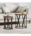 vidaXL Coffee Table 2 pcs Old Wood Engineered Wood and Steel