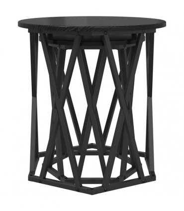 vidaXL Coffee Table 2 pcs Black Oak Engineered Wood and Steel