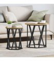 vidaXL Coffee Table 2 pcs Artisan Oak Engineered Wood and Steel