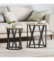 vidaXL Coffee Table 2 pcs Sonoma Oak Engineered Wood and Steel