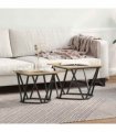 vidaXL Side Table Set 2 pcs Sonoma Oak Engineered Wood and Steel