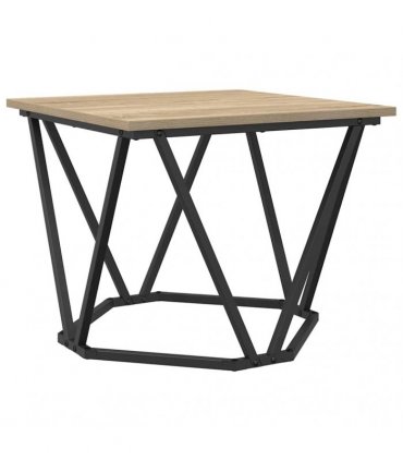 vidaXL Side Table Set 2 pcs Sonoma Oak Engineered Wood and Steel