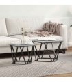 vidaXL Side Table Set 2 pcs Grey Sonoma Engineered Wood and Steel