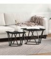 vidaXL Side Table Set 2 pcs Black oak 50 x 50 x 40 cm