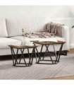 vidaXL Side Table Set 2 pcs Smoked Oak Engineered Wood and Steel
