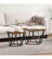 vidaXL Side Table Set 2 pcs Reclaimed Wood Engineered Wood and Steel
