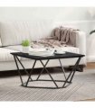 vidaXL Coffee Table Black Oak 80 x 80 x 45 cm