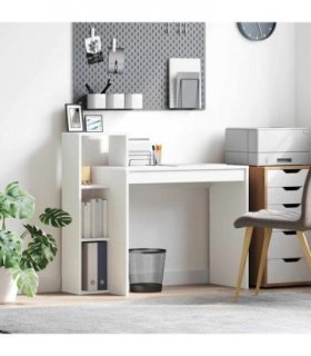vidaXL Desk with Shelf White 100 x 40 x 90 cm Engineered Wood