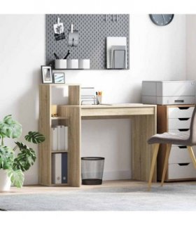 vidaXL Desk with Shelf Sonoma Oak 100 x 40 x 90 cm Engineered Wood