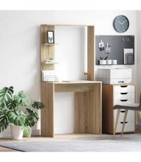 vidaXL Desk with Shelf Sonoma Oak 78.5 x 37 x 154.5 cm Engineered Wood