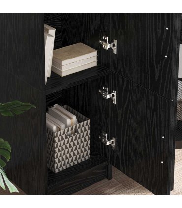vidaXL Highboard Black Oak 31.5 x 32 x 122.5 cm