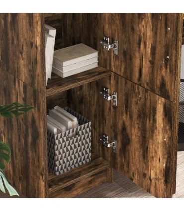 vidaXL Highboard Smoked Oak 31.5 x 32 x 122.5 cm