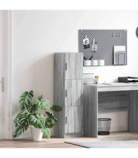 vidaXL Highboard Grey Sonoma 31.5 x 32 x 122.5 cm