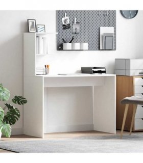 vidaXL Desk with Shelf White 102 x 50 x 124 cm Engineered Wood