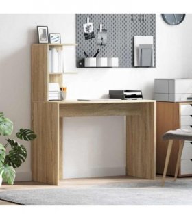 vidaXL Desk with Shelf Sonoma oak 102 x 50 x 124 cm Engineered wood