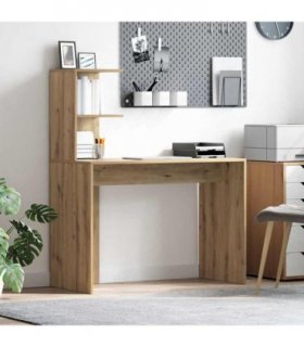 vidaXL Desk with Shelf Artisan Oak 102 x 50 x 124 cm Engineered Wood