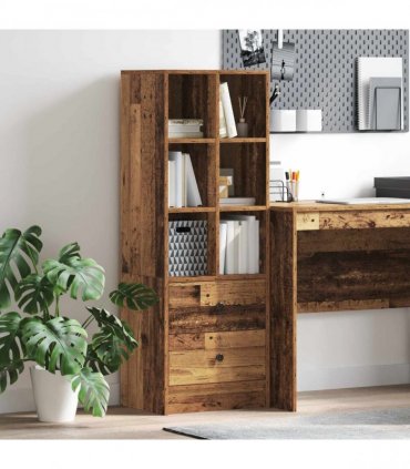 vidaXL Highboard with Drawer Old Wood 45.5 x 34 x 127 cm