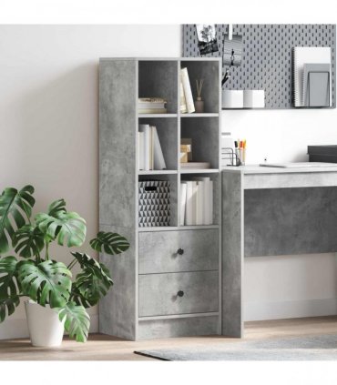 vidaXL Highboard with Drawer Concrete Grey 45.5 x 34 x 127 cm
