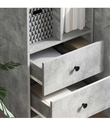 vidaXL Highboard with Drawer Concrete Grey 45.5 x 34 x 127 cm