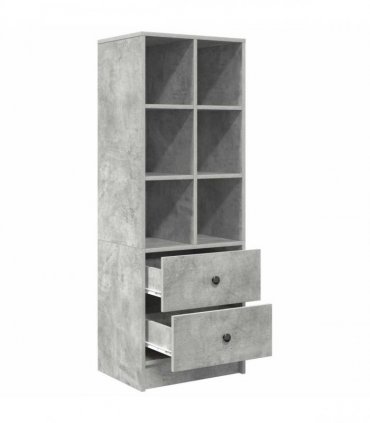 vidaXL Highboard with Drawer Concrete Grey 45.5 x 34 x 127 cm