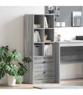 vidaXL Highboard with Drawer Grey Sonoma 45.5 x 34 x 127 cm