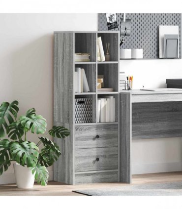 vidaXL Highboard with Drawer Grey Sonoma 45.5 x 34 x 127 cm