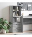 vidaXL Highboard with Drawer Grey Sonoma 45.5 x 34 x 127 cm