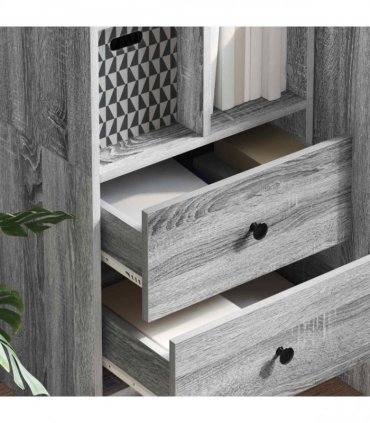vidaXL Highboard with Drawer Grey Sonoma 45.5 x 34 x 127 cm