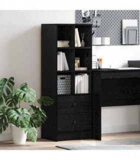 vidaXL Highboard with Drawer Black Oak 45.5 x 34 x 127 cm
