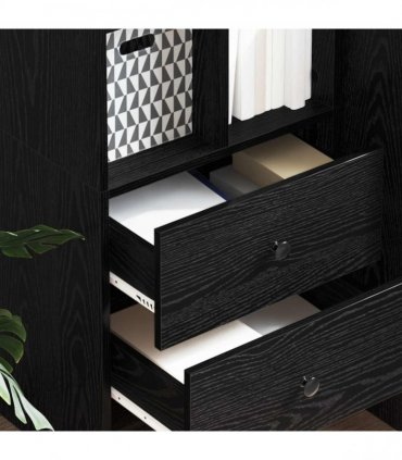 vidaXL Highboard with Drawer Black Oak 45.5 x 34 x 127 cm