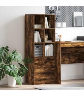 vidaXL Highboard with Drawer Smoked Oak 45.5 x 34 x 127 cm