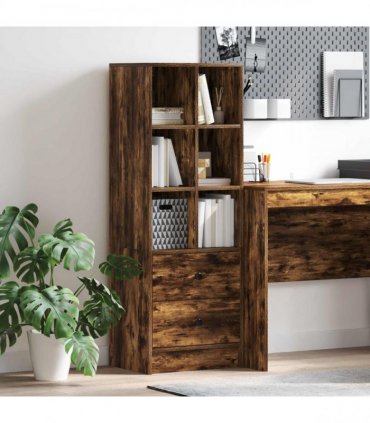vidaXL Highboard with Drawer Smoked Oak 45.5 x 34 x 127 cm