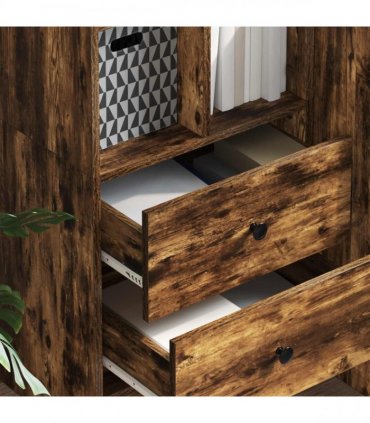 vidaXL Highboard with Drawer Smoked Oak 45.5 x 34 x 127 cm