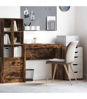 vidaXL Desk Smoked Oak 90 x 40 x 76 cm