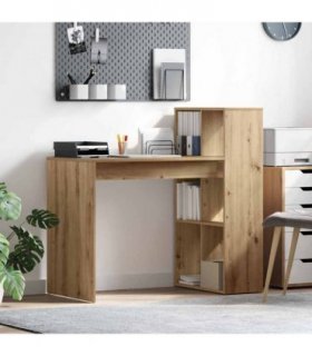 vidaXL Desk with Shelf Artisan Oak 108 x 55 x 103.5 cm Engineered Wood