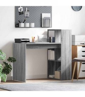 vidaXL Desk with Shelf Grey Sonoma 108 x 55 x 103.5 cm Engineered Wood