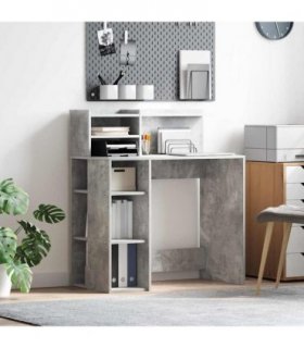 vidaXL Desk Concrete Grey 90 x 48 x 101.5 cm Engineered Wood