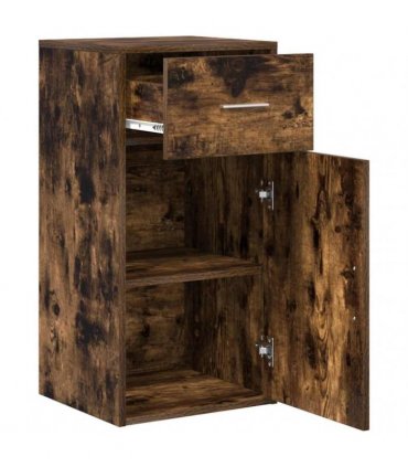 vidaXL Sideboard with Drawer Smoked Oak 38 x 34 x 75 cm