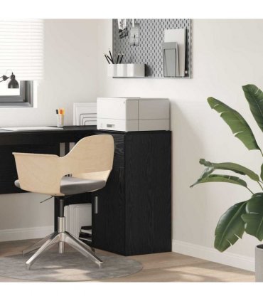 vidaXL Sideboard with Drawer Black Oak 38 x 34 x 75 cm