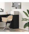 vidaXL Sideboard with Drawer Black Oak 38 x 34 x 75 cm