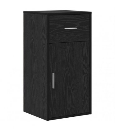 vidaXL Sideboard with Drawer Black Oak 38 x 34 x 75 cm