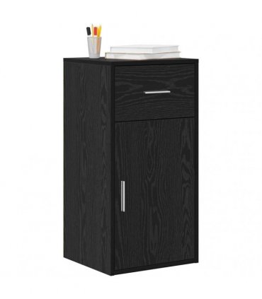 vidaXL Sideboard with Drawer Black Oak 38 x 34 x 75 cm