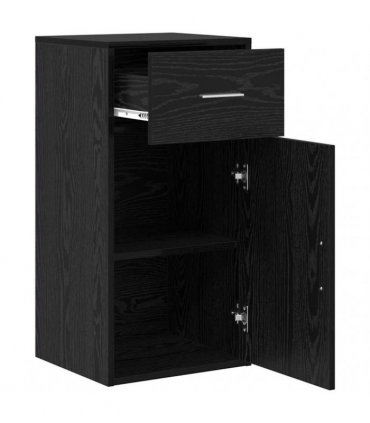 vidaXL Sideboard with Drawer Black Oak 38 x 34 x 75 cm