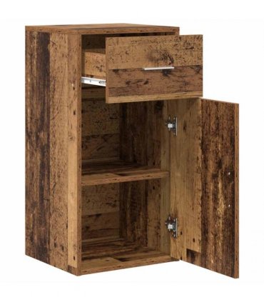 vidaXL Sideboard with Drawer Old Wood 38 x 34 x 75 cm