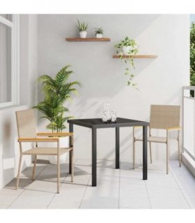 vidaXL Garden Stacking Chairs 2 pcs Cream and Brown 54 x 56 x 90 cm — Colour: Beige