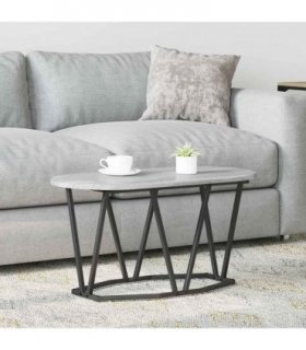 vidaXL Coffee Table Grey 80 x 40 x 40.5 cm Engineered Wood and Metal — Colour: Grey sonoma