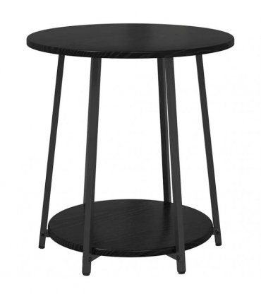 vidaXL Side Table Set with Shelf 2 pcs Black Oak