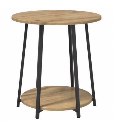 vidaXL Side Table Set with Shelf 2 pcs Artisan Oak and Black