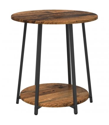 vidaXL Side Table Set with Shelf 2 pcs Old Wood and Black