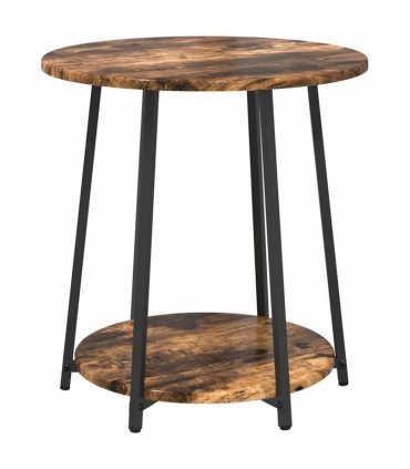 vidaXL Side Table Set with Shelf 2 pcs Smoked Oak and Black